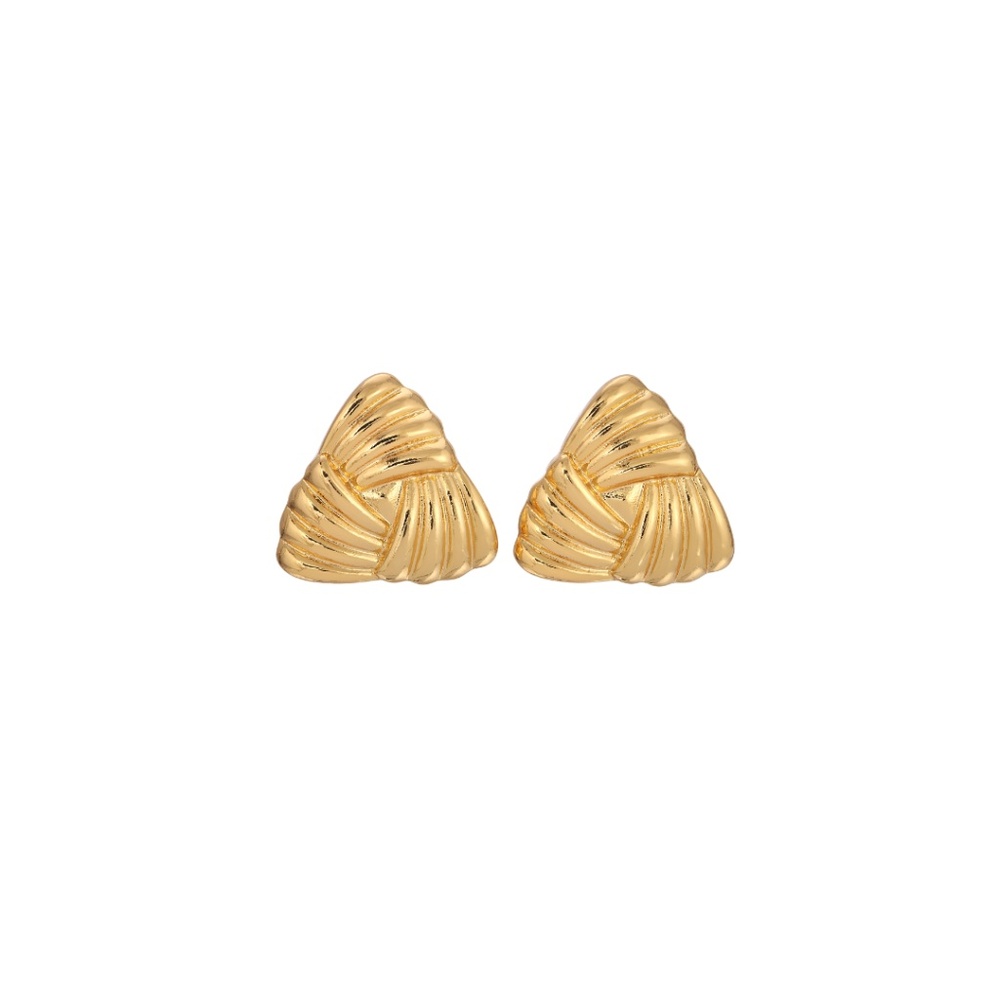Heaven Mayhem Tri Gold Earrings.